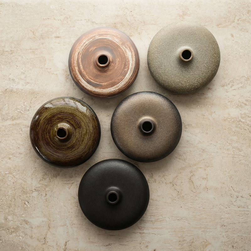 Vases céramique japonais zen vue dessus