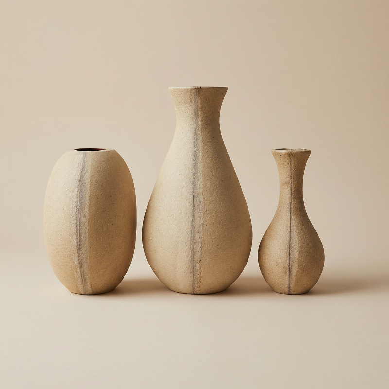 Vases en bois vintage détails cotés