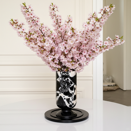 Vases marbre design noir face
