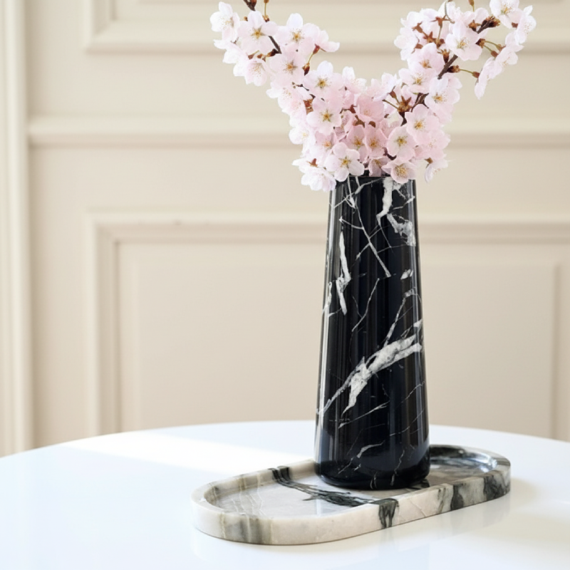 Vases marbre design noir lifestyle
