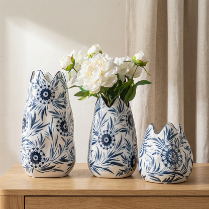 Vases porcelaine motifs fleurs de paysage lifestyle