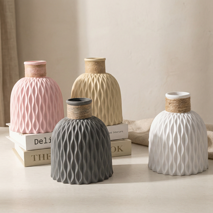 Vases texturés plastique design contemporain lifestyle