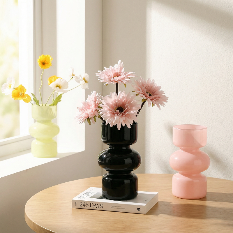 Vases verre blanc style nordique intemporel ensemble