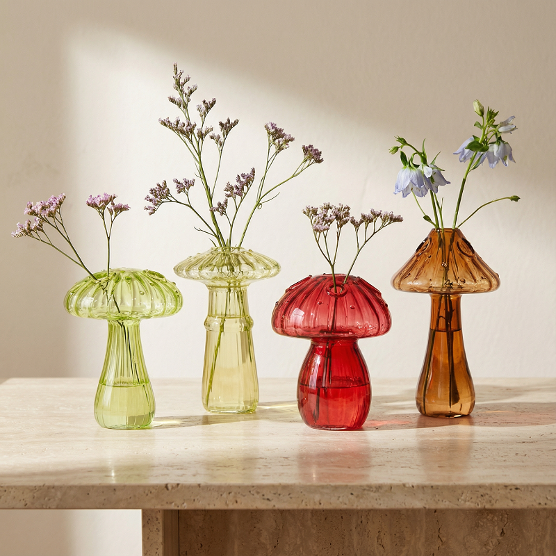 Vases verre design champignon déco  originale