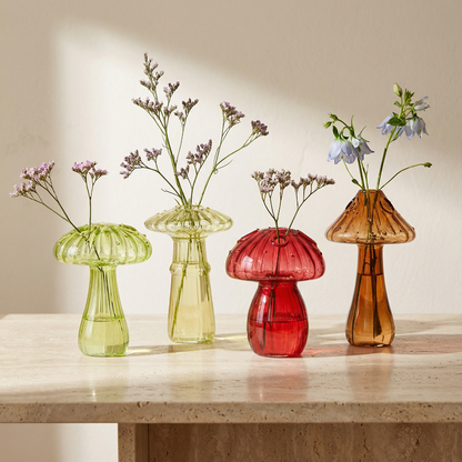 Vases verre design champignon déco  originale