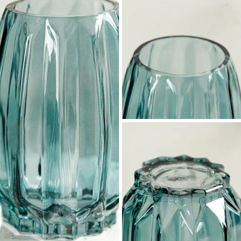 Vases verre design moderne vert detail matiere