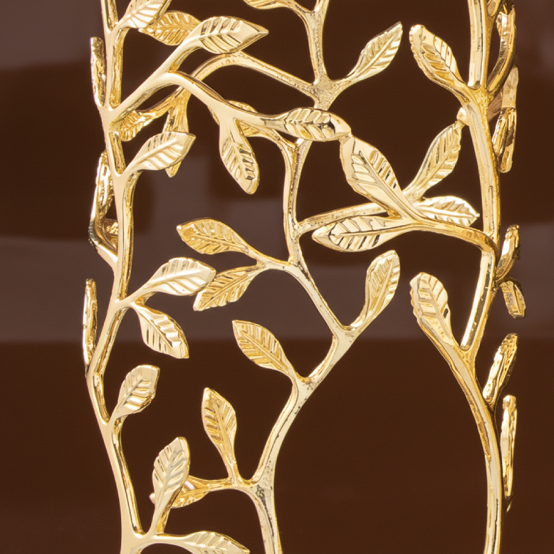 Vases verre et métal design moderne transparent et doré détail matière