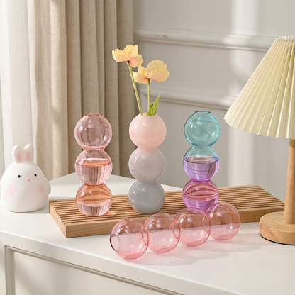 Vases verre formes sphériques trois boules lifestyle