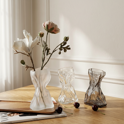Vases verre sculptural design contemporain lifestyle