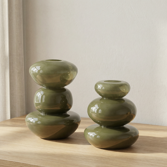 Vases verre style Wabi-Sabi collection