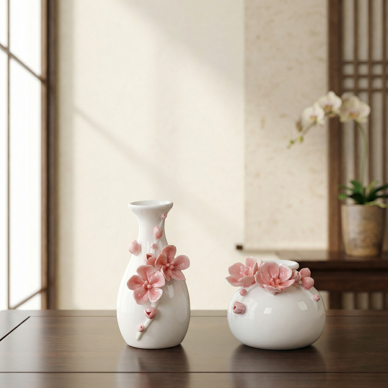 Vases en céramique fleurs de cerisier