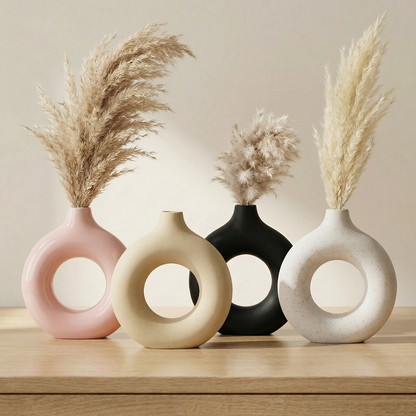 Vases en céramique design circulaire