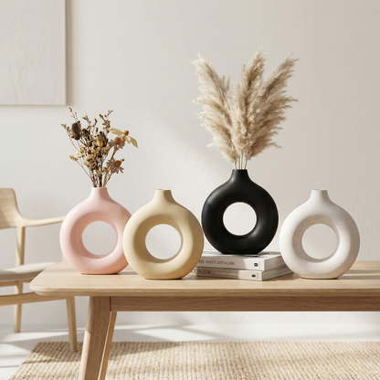 Vases en céramique design circulaire