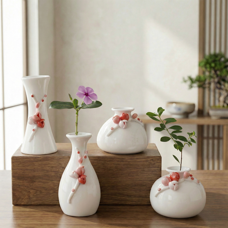 Vases en céramique fleurs de prunier
