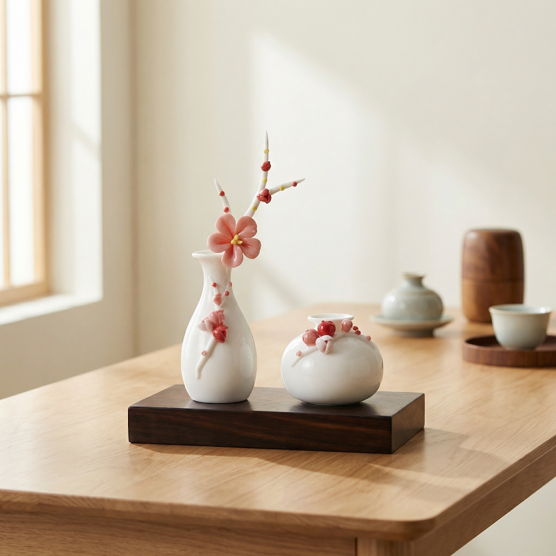 Vases en céramique fleurs de prunier