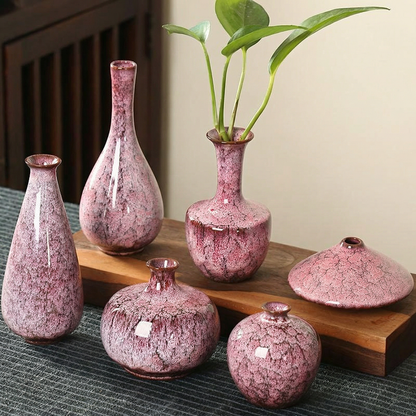 Vases en céramique effet craquelé