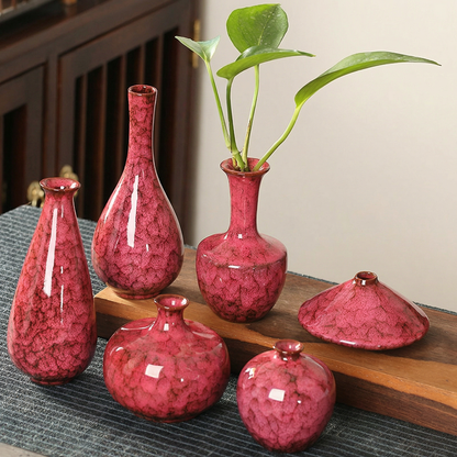Vases en céramique effet craquelé
