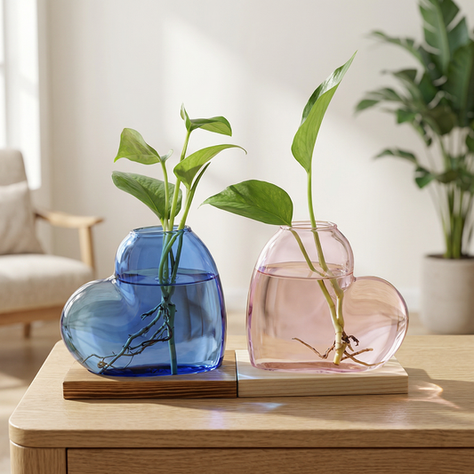 Vases en verre forme cœur