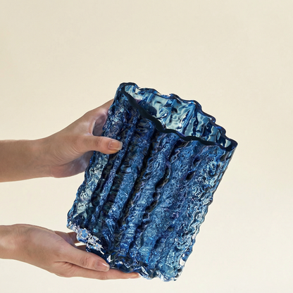 Vases en verre texturé