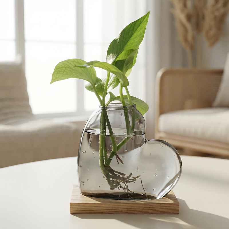Vases en verre forme cœur