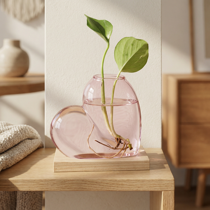 Vases en verre forme cœur