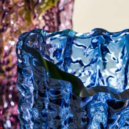 Vases en verre texturé