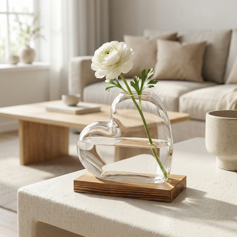 Vases en verre forme cœur