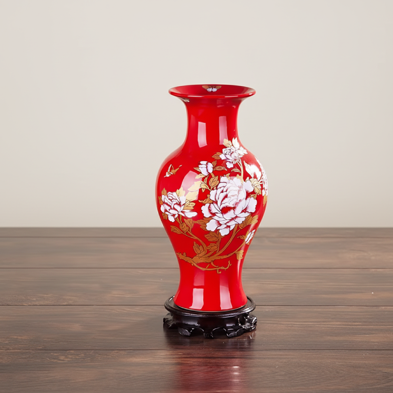 Vases en céramique rouge – Motifs floraux et élégance décorative L'UNIVERS DU VASE