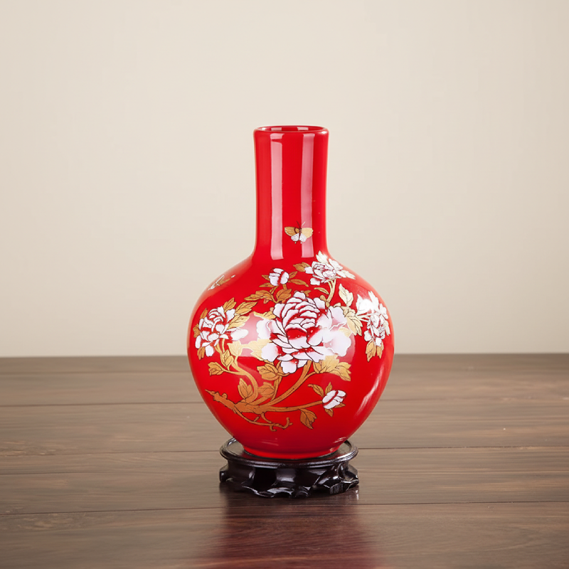 Vases en céramique rouge – Motifs floraux et élégance décorative L'UNIVERS DU VASE