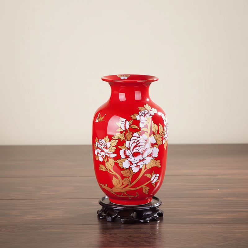 Vases en céramique rouge – Motifs floraux et élégance décorative L'UNIVERS DU VASE