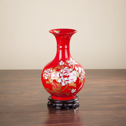 Vases en céramique rouge – Motifs floraux et élégance décorative L'UNIVERS DU VASE