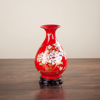 Vases en céramique rouge – Motifs floraux et élégance décorative L'UNIVERS DU VASE