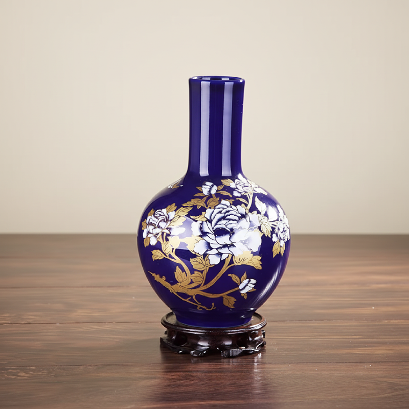 Vases en céramique bleue – Motifs floraux et élégance décorative L'UNIVERS DU VASE