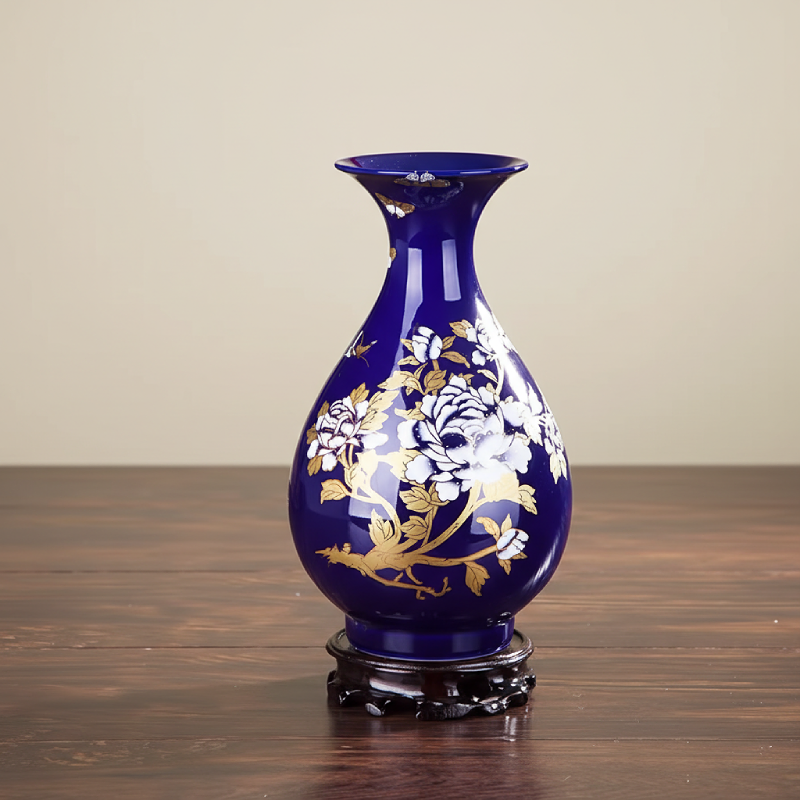 Vases en céramique bleue – Motifs floraux et élégance décorative L'UNIVERS DU VASE