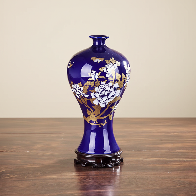 Vases en céramique bleue – Motifs floraux et élégance décorative L'UNIVERS DU VASE