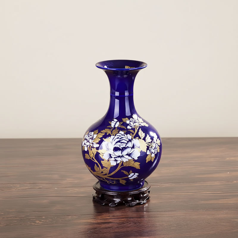 Vases en céramique bleue – Motifs floraux et élégance décorative L'UNIVERS DU VASE