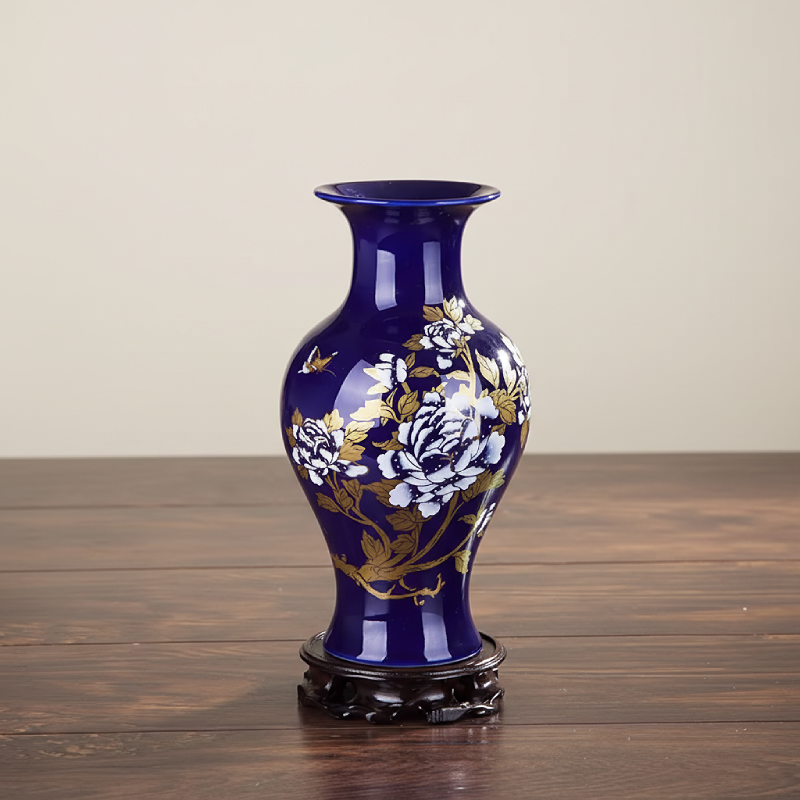 Vases en céramique bleue – Motifs floraux et élégance décorative L'UNIVERS DU VASE