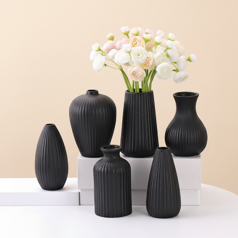 Vases en céramique noire – Design contemporain texturé L'univers-du-vase