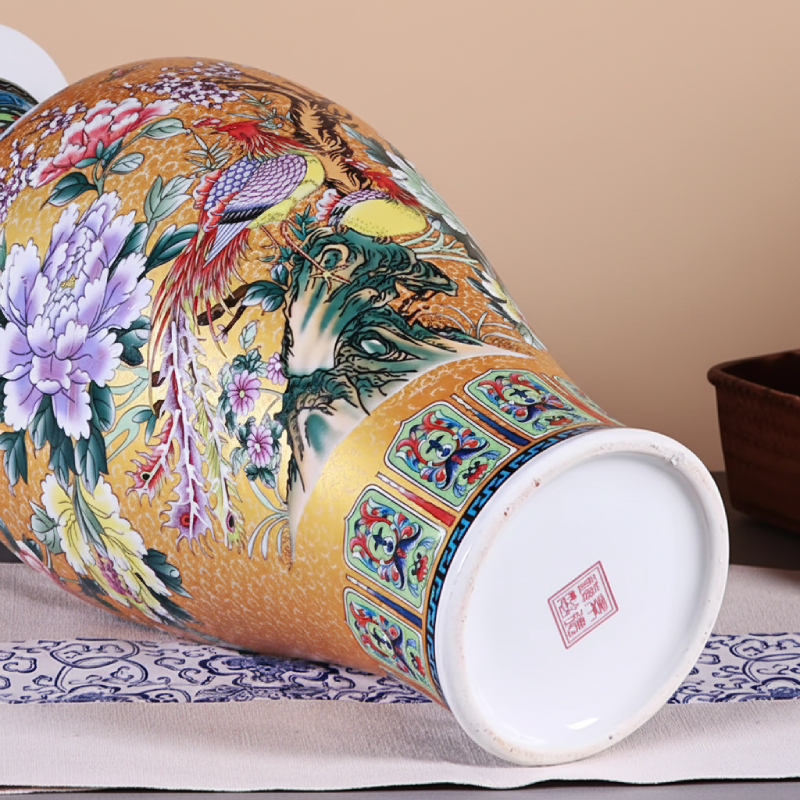 Vases chinois en céramique décorative – Motifs floraux et oiseaux traditionnels L'univers-du-vase