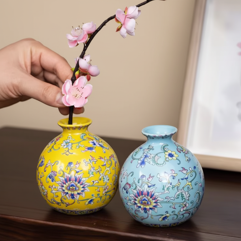 Vases chinois en céramique – Motifs floraux décoratifs élégants L'univers-du-vase
