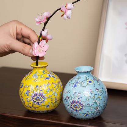 Vases chinois en céramique – Motifs floraux décoratifs élégants L'univers-du-vase