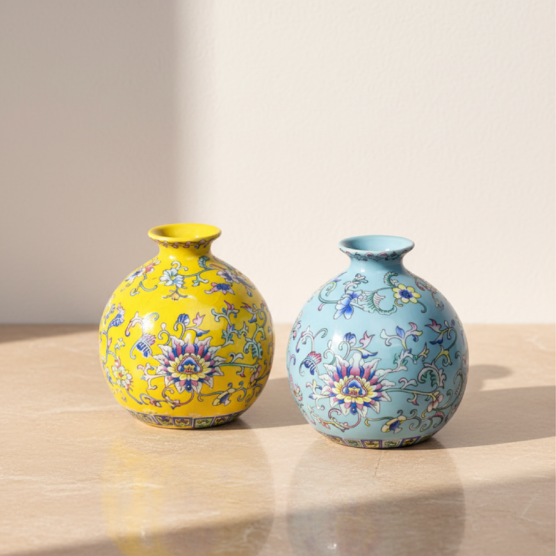 Vases chinois en céramique – Motifs floraux décoratifs élégants L'univers-du-vase