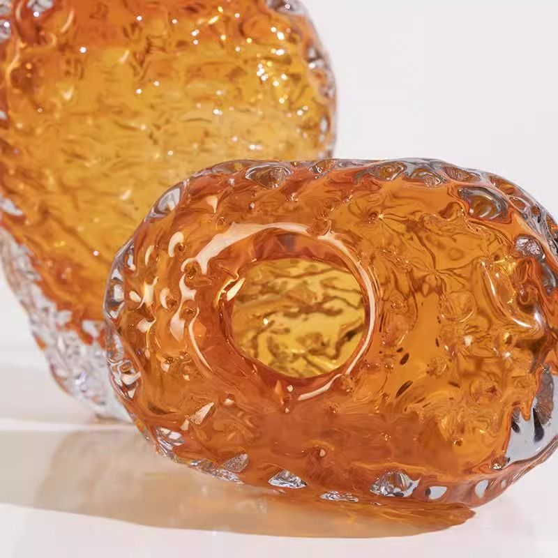 Vases en verre ambré texturé – Design organique et élégance contemporaine L'UNIVERS DU VASE