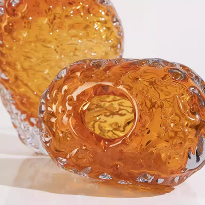 Vases en verre ambré texturé – Design organique et élégance contemporaine L'UNIVERS DU VASE